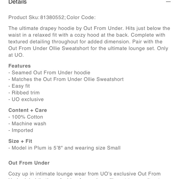 Urban Outfitters’Out From Under’ Ollie Sweatshirt Size Medium - Picture 7 of 16